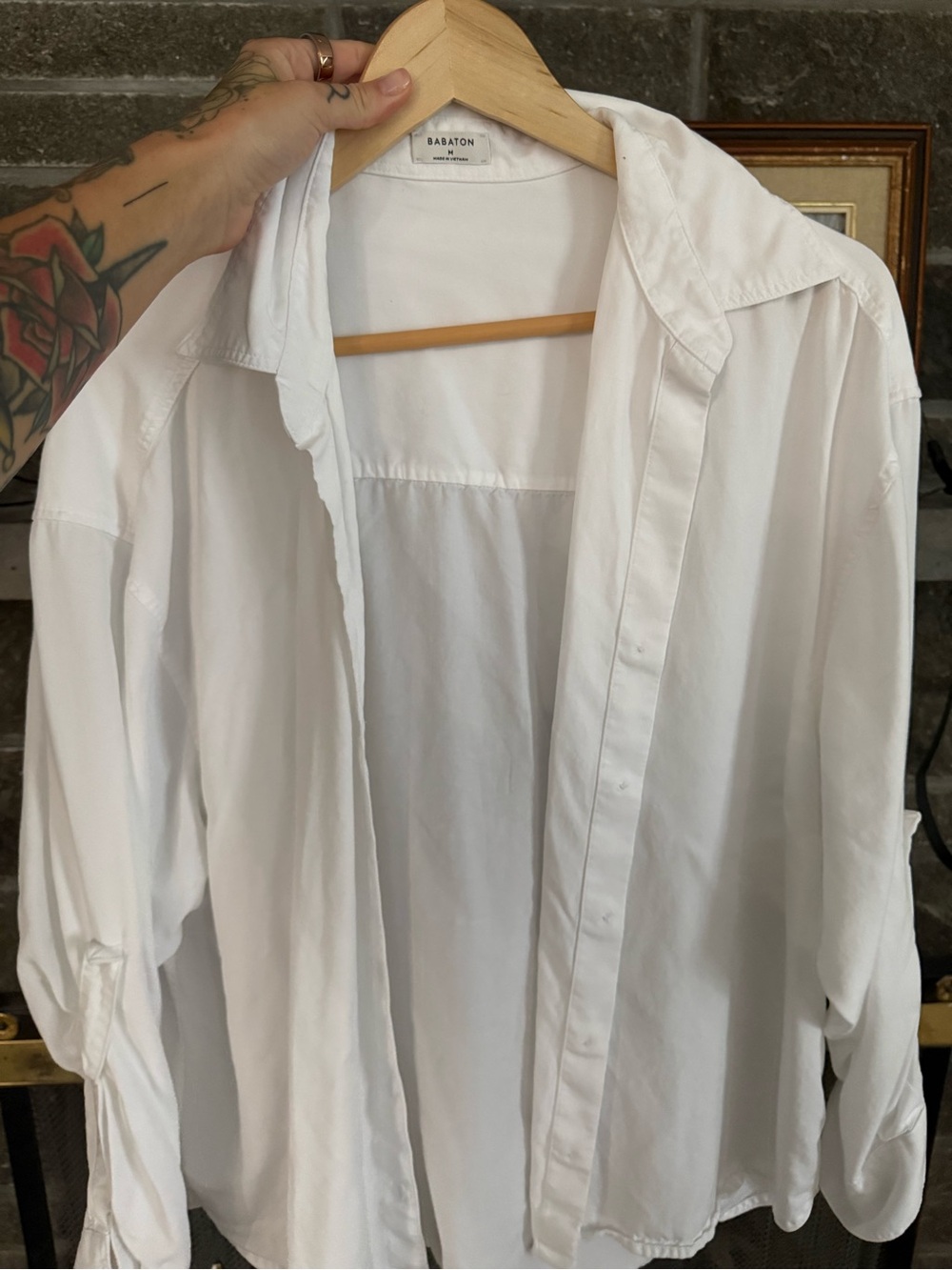 Babaton White Button-Down Shirt